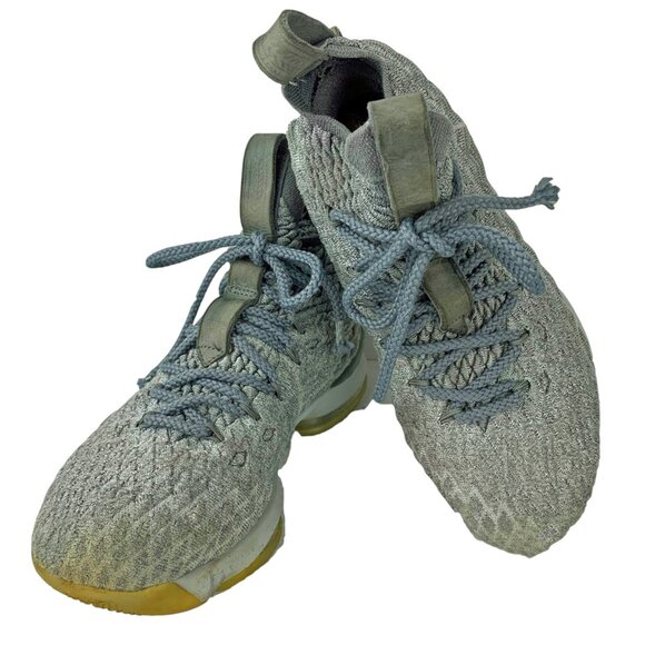 NIKE Lebron XV 922811-005 Wolf Grey Metallic Gold Sneakers - Picture 10 of 10